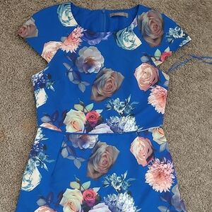 Oasis Royal Blue Floral Dress